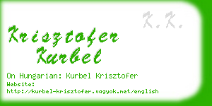 krisztofer kurbel business card